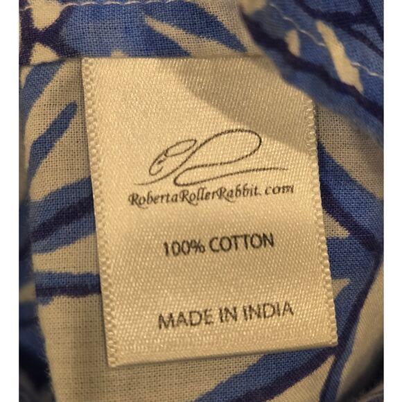 Roberta Roller Rabbit Blue Floral Mini 100% Cotton Dress Size Medium - Picture 9 of 9